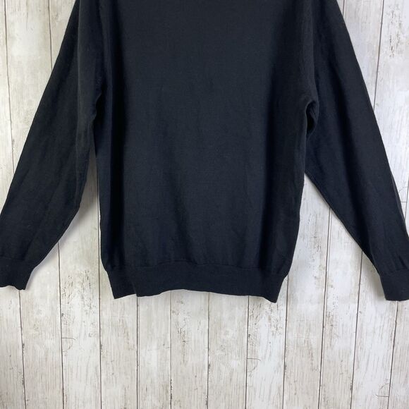 LINEA UOMO Sweater Sz 2X Wool Blend Mock Neck Long Sleeve Pullover Black - Picture 3 of 8